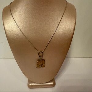 BG NECKLACE 925 STERLING SILVER SNAKE CHAIN 16” HANDCRAFTED NATURE PENDANT